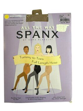 Spanx Size D All the Way Super Control Full Length Hose Nude NWT Pantyhose NEW